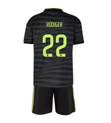 Real Madrid Antonio Rudiger #22 Tredjedraktsett Barn 2022-23 Kortermet (+ Korte bukser)